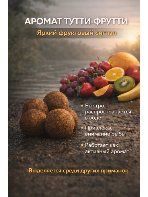 Family Joys Home Бойлы пылящие Тутти-фрутти, 18 мм, 100 г (зип), 100 г, фото 2