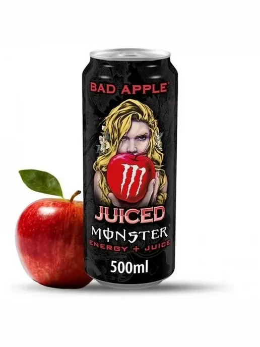 Monster Energy Ireland Энергетик Monster Juiced Bad Apple 1шт 0.5л, 1 шт, 0,5 л, фото 3