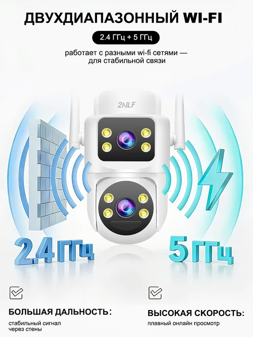 2NLF Камера видеонаблюдения уличная WIFI 5G на солнечной батарее, 5 г, фото 3