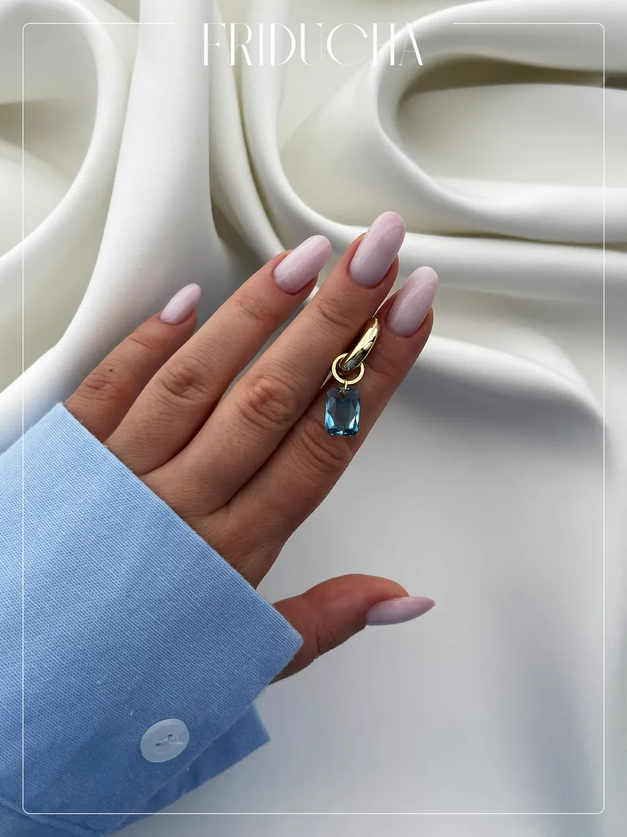 Подвеска Emerald Cut Aquamarine Swarovski, позолота