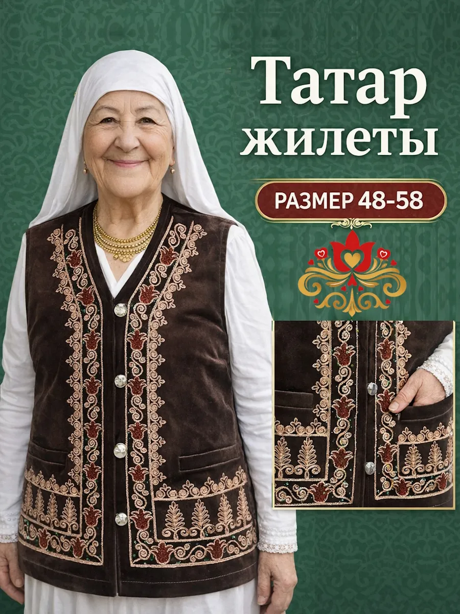 Национальный жилет татар для бабушек