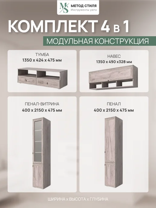 Зарон Стенка в гостиную Алисия, серый, в упаковке 200 кг, фото 3