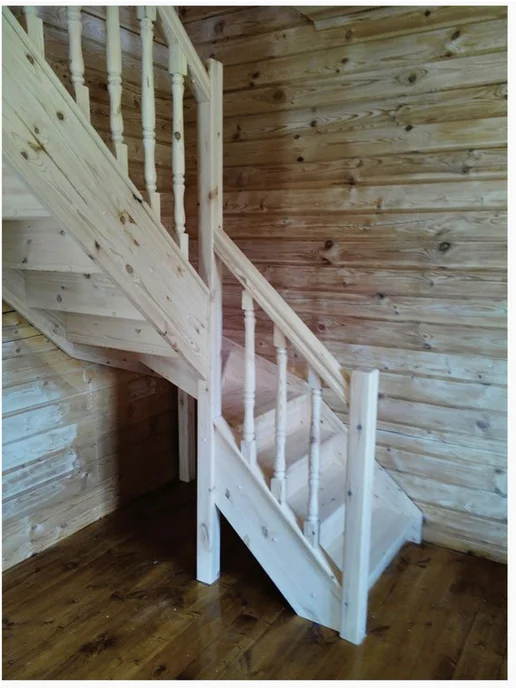 StairShop Лестница на второй этаж проем 960х3260 мм (левый поворот), 960x3260 мм, фото 7