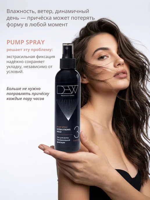 Dew Professional Жидкий лак спрей для волос экстрасильной фиксации 200 мл, 200 мл, фото 2