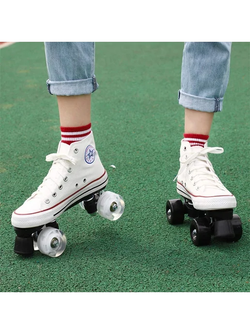 Ролики унисекс со светящимися колесами 4 шт, 4 шт, фото 5