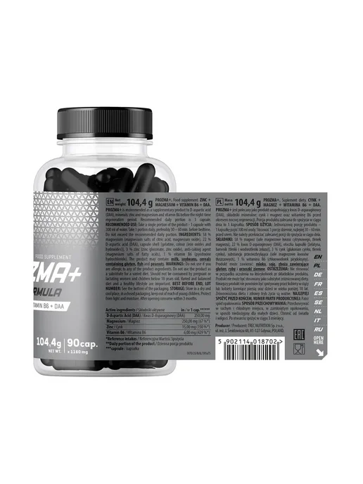Trec Nutrition Повышение тестостерона ЗМА Прозма Trec PROZMA+ 90 капсул, вариант, фото 4