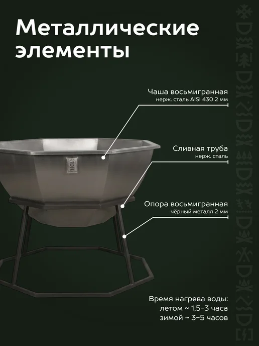 Сибирский Банный Чан Банный чан без печи 4-6 человек для самостоятельной сборки, серый, фото 4