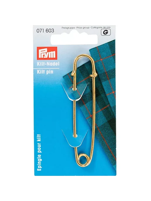 Prym Булавка для килта 071603, 76мм, латунь, золотистый, золотой
