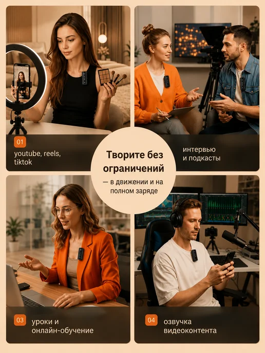 Микрофон петличный беспроводной для IPhone и Android 2 шт, 2 шт, фото 6