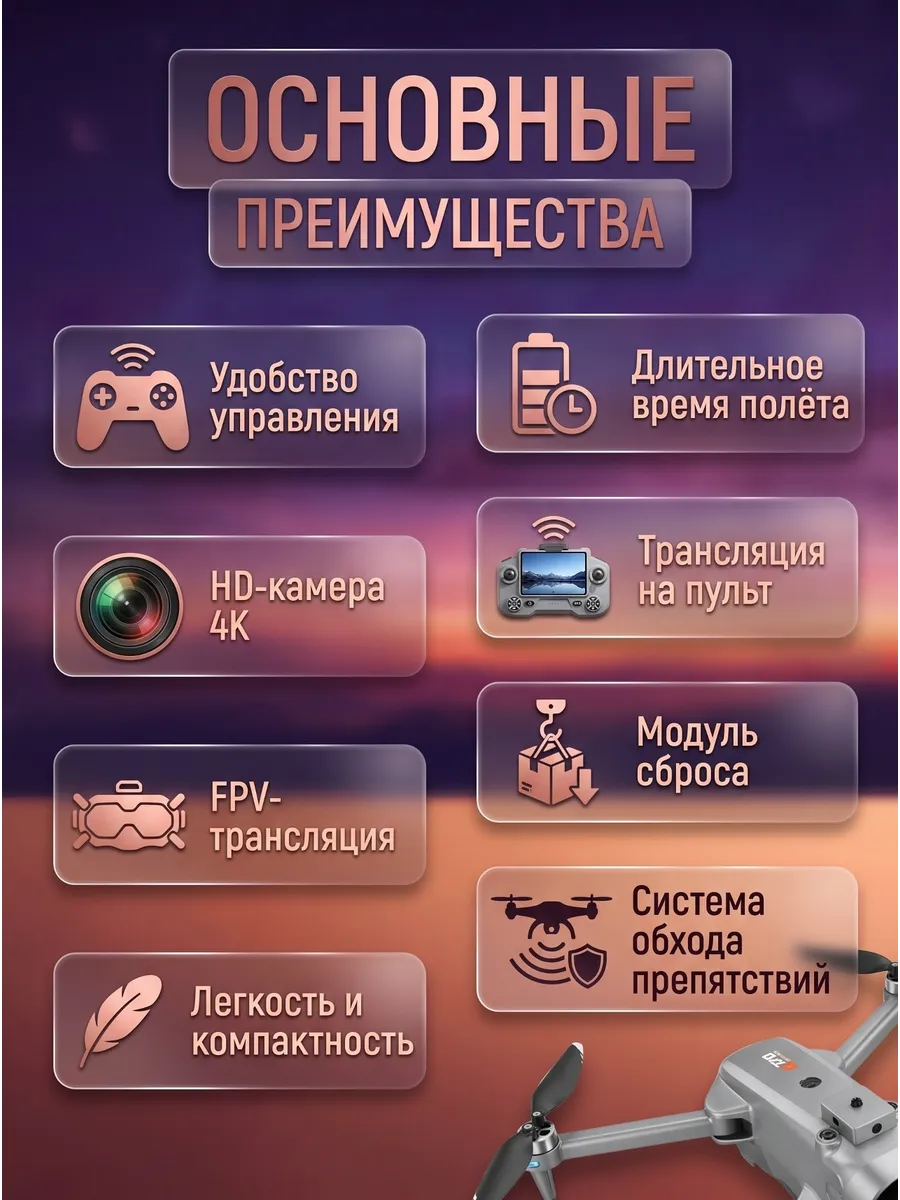 Квадрокоптер AE20MAX, 1АКБ, с бесщеточным двигателем 4K GPS