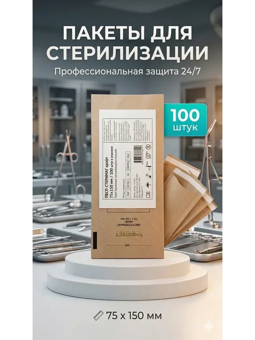 DiShopp и Пакеты для стерилизации крафт для маникюра и сухожара 100…, 100 шт