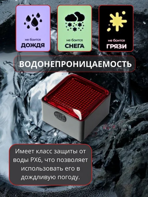 Fettle Фонарь велосипедный задний с эмодзи дисплеем, черный, фото 7