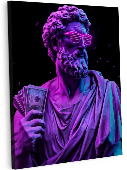 Art on Canvas Статуя в неоне Картина по номерам на холсте 40х50 см, 40x50 см, фото 2
