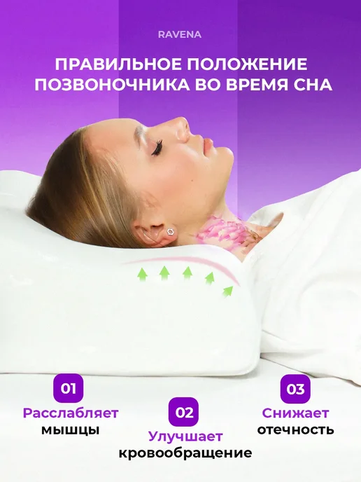 Подушка ортопедическая с эффектом памяти, белый, фото 2