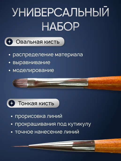 SN SOUL TIPS Набор кистей для маникюра, коричневый, фото 2