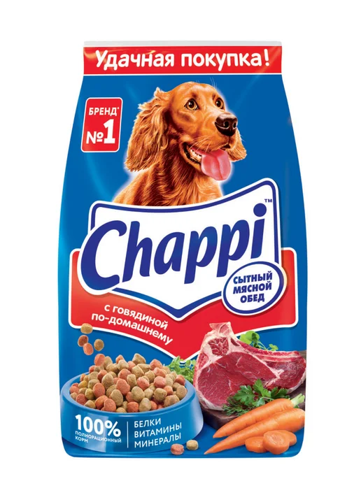 Сухой корм CHAPPI Сытный Обед для собак, взрослые, говядина, мясо, 2,5 кг, фото 2