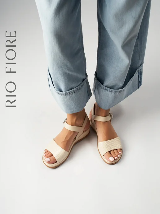 Rio Fiore Босоножки летние на платформе сандалии с ремешком, бежевый, фото 4