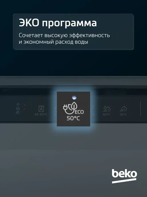 Beko Посудомоечная машина встраиваемая BDIN1S421, 13 комплектов, белый, фото 2