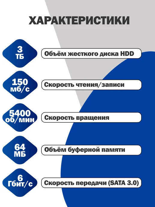 Чалый Внутренний жесткий диск WD Purple 3TB, 3 ТБ, фото 2