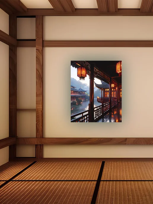 Просто Картины Картина на холсте подрамнике 40x50 Китай Эстетика 中国, 40x50, фото 2