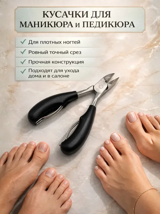 ТочноНадо Кусачки педикюрные маникюрные щипцы для ногтей, черный