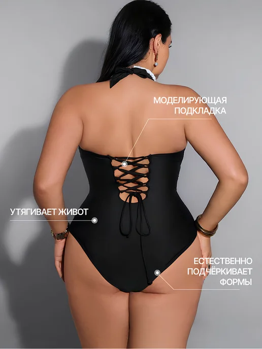 ZIRA_LINGERIE Купальник женский слитный, черный, фото 3