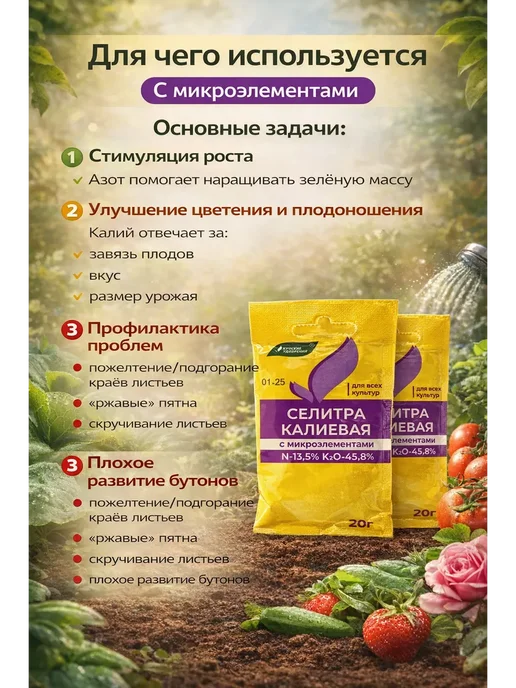 АЙЯ ВБ Селитра минеральное удобрение с микроэлементами, вариант, фото 2