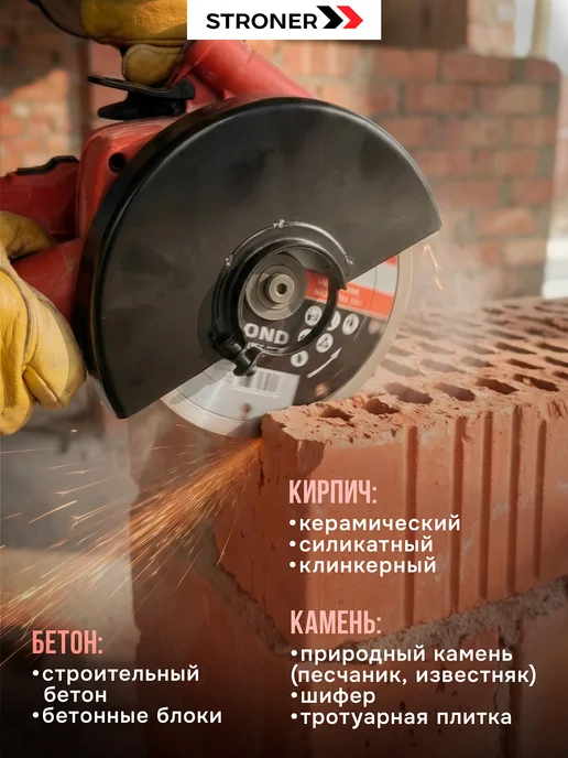 STRONER Диск алмазный сегментный 125 мм по бетону на болгарку, вариант, фото 3