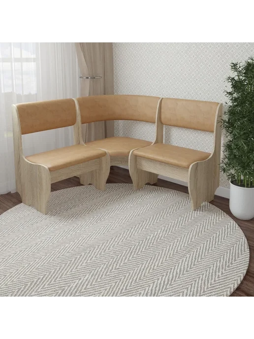 Есэндвич Кухонный уголок Ск-компатто (110*110*86) дуб сон-Man 5 Sand, 110x110x86