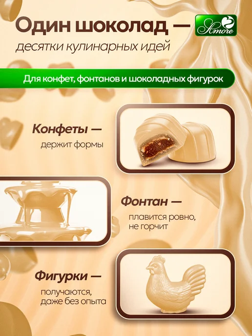 Amore Кондитерский шоколад в каплях Белый 1000 г, 1000 г, фото 3