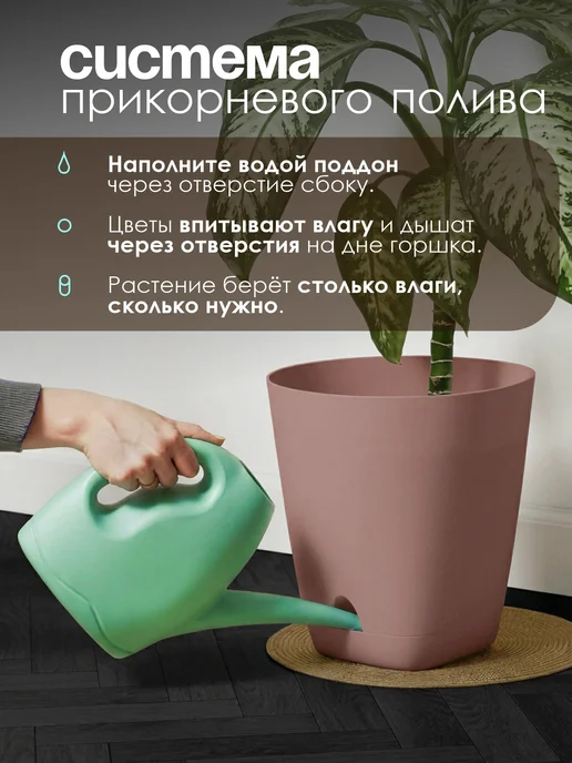Альт-Пласт Кашпо для цветов и растений 15л прикорневой полив, 15 л, фото 3