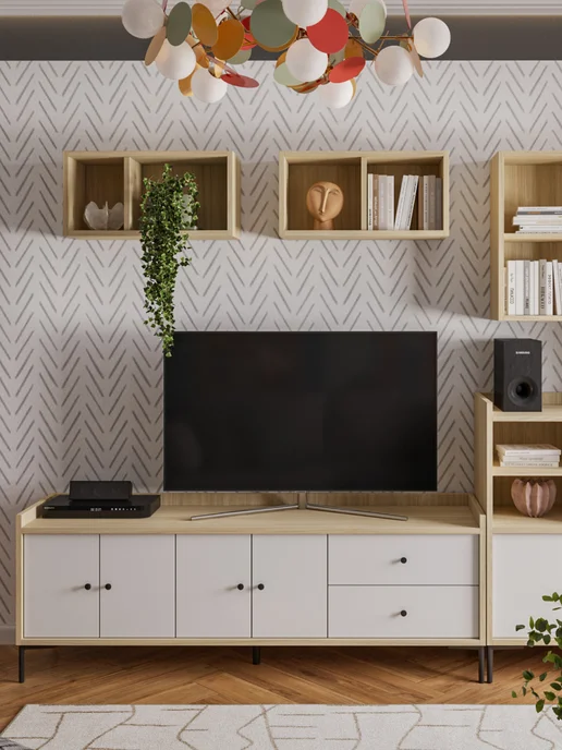 МФ Невская Дубровка Тумба под ТВ закрытая 180*45*65 см Иланга, 180x45x65 см, фото 4