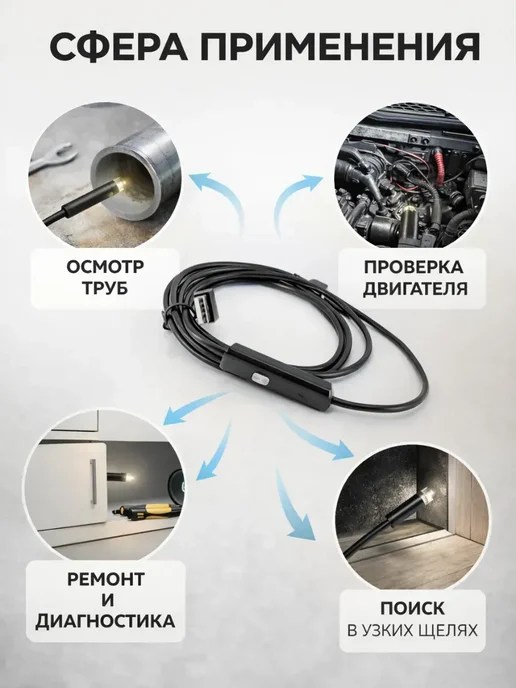 Спектра Эндоскоп для смартфона 2 метра, 2 м, фото 2