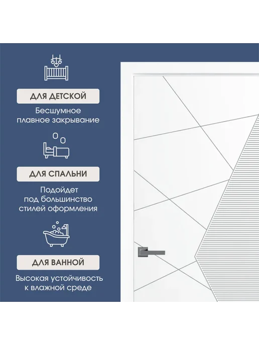 WanMark Дверь межкомнатная Синди-2 Эмаль RAL7047 глухая 700х2000, 700x2000, фото 4