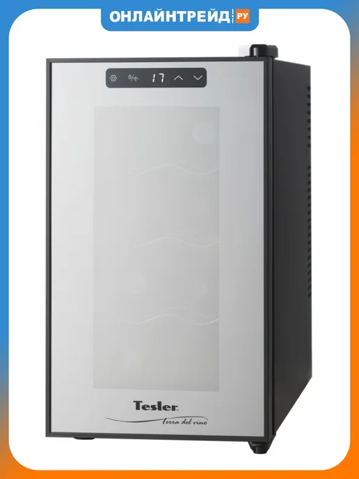 TESLER Винный шкаф WCV-080 SILVER, 8 бутылок, черный