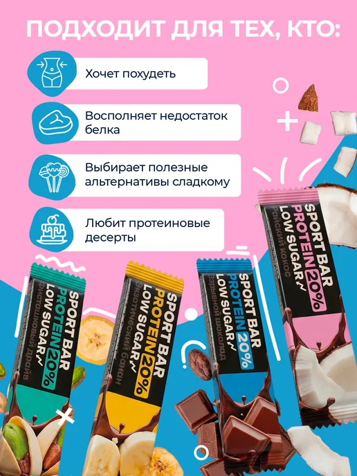 Fit Force Батончик протеиновый со вкусом фисташки, 12 шт, 12 шт, фото 3