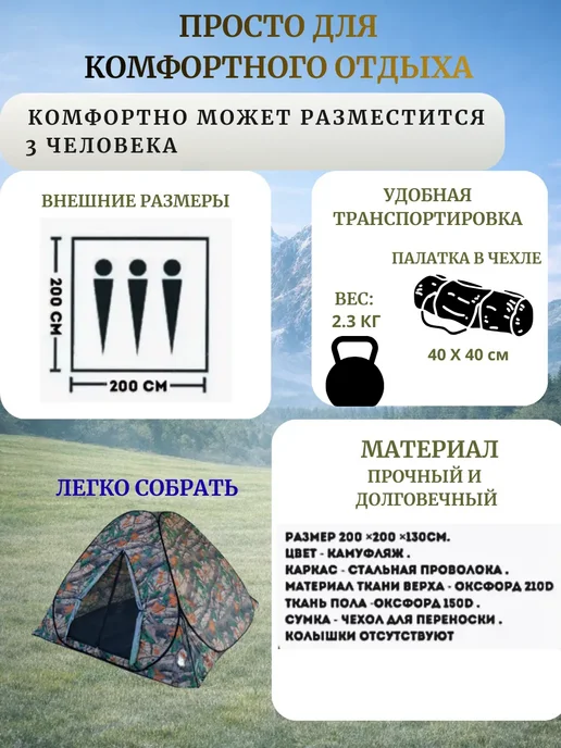 Палатка туристическая 3-х местная "LY-1623-3", вариант, фото 6