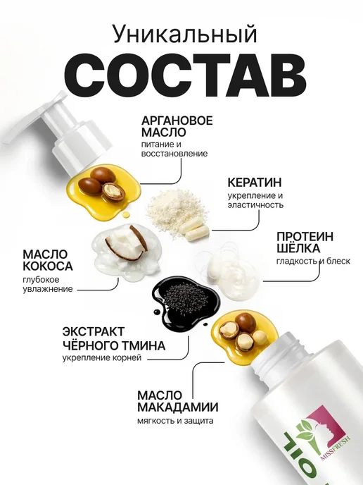 MissFresh Кондиционер профессиональный с кератином и аргановым маслом, 400 мл, фото 4